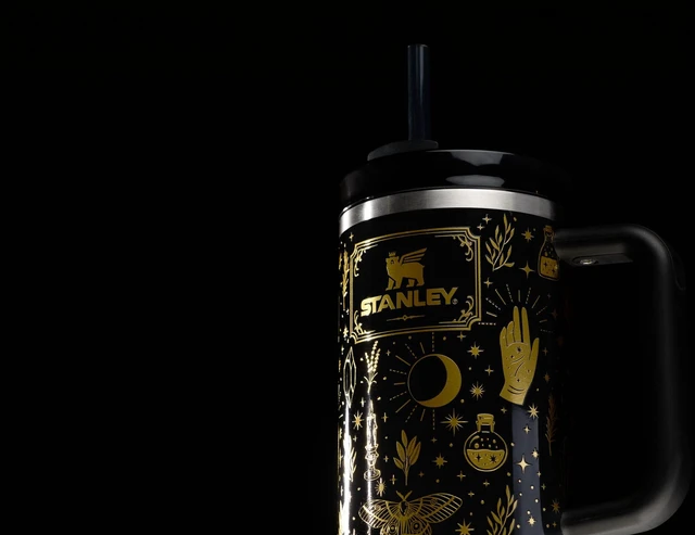 Alt view image 2 of 7 - Halloween Quencher H2.0 Flow State Tumbler, 40 oz, Black Magic | Handle and Straw | 3-Position Lid | Cup Holder Compatible for Travel | Insulated Stainless Steel Cup | BPA-Free