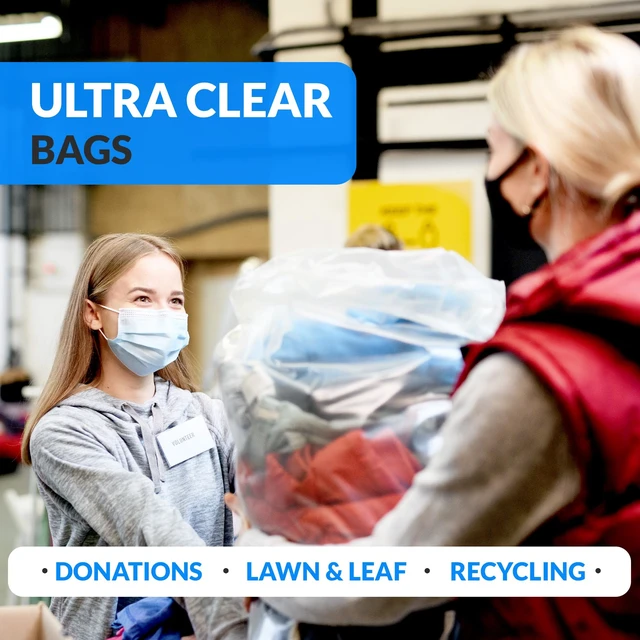 Alt view image 6 of 7 - 55-60 Gallon Trash Bags Heavy Duty | 150 Trash Bags with Ties | Super Sizeable, Clear, Serious Garbage Cleanup