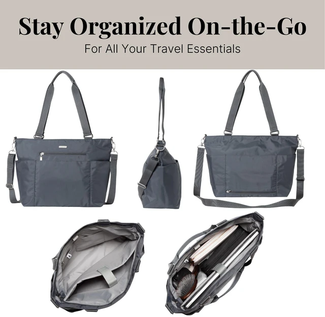Alt view image 7 of 7 - Essential Laptop Tote - Work Tote Bag with Laptop Sleeve - Lightweight Travel Crossbody Shoulder Bag for Women, Charcoal Gray