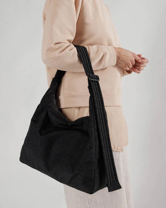 Alt view image 2 of 2 - Nylon Shoulder Bag - Black