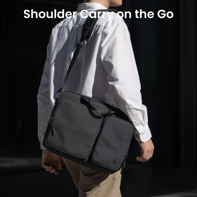 Alt view image 2 of 7 - A33 Slim 15-16 Inch Laptop Shoulder Bag for MacBook Air/Pro M5/M4/M3 Pro Max, Briefcase with Accessory & Document Storage, Water-Resistant & Durable Recycled Fabric