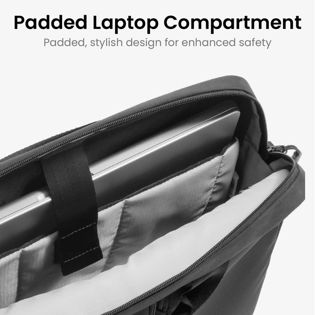 Alt view image 5 of 7 - A33 Slim 15-16 Inch Laptop Shoulder Bag for MacBook Air/Pro M5/M4/M3 Pro Max, Briefcase with Accessory & Document Storage, Water-Resistant & Durable Recycled Fabric