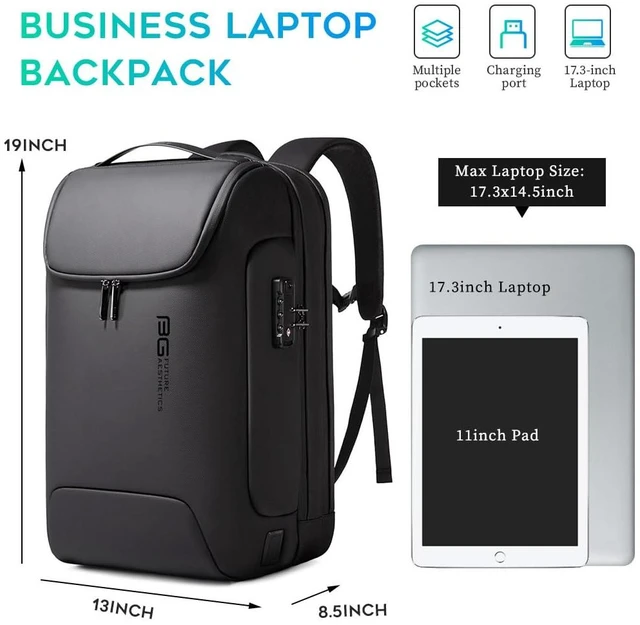 Alt view image 5 of 7 - Men's Anti-Theft Backpack,Waterproof Fashion Travel Backpacks,High Tech Backpack with USB3.0 Charging Port,Business Laptop Backpack Fits 17.3 Inch Notebook