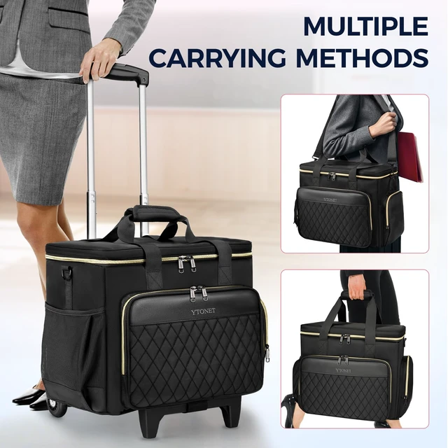 Alt view image 6 of 7 - Rolling Teacher Bag, 15.6 In Rolling Laptop Bag with Teacher Tote | Detachable Dolly, Large Rolling Briefcase for Women, Rolling Cart for Teacher, Work, Travel, Office, Craft, Roller Bag