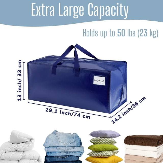Alt view image 2 of 7 - 10 Pack Heavy Duty Moving Bags with Backpack Straps, Zippers & Handles, Extra Large Packing Bags for College Dorm Essentials, Moving Supplies Alternative to Cardboard Moving Boxes