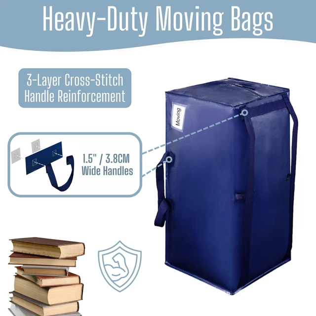 Alt view image 3 of 7 - 10 Pack Heavy Duty Moving Bags with Backpack Straps, Zippers & Handles, Extra Large Packing Bags for College Dorm Essentials, Moving Supplies Alternative to Cardboard Moving Boxes