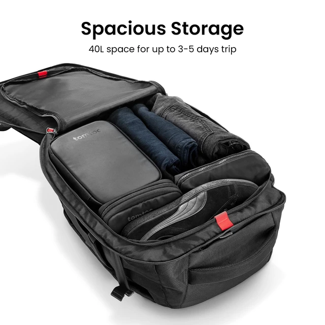 Alt view image 2 of 7 - Travel Backpack 40L, TSA Carry On Bag Flight Approved, PFAS Free | Carry on Luggage Backpack for Men Women,Water-resistant Business Airplanes Rucksack for Travel Essential Fit 17.3 Inch Laptop