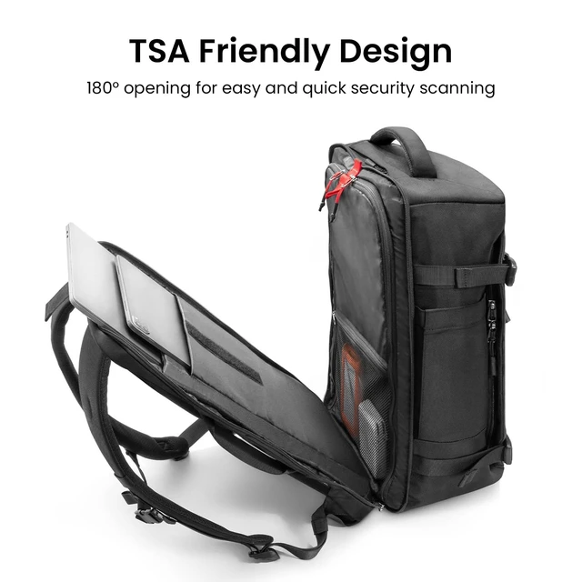 Alt view image 3 of 7 - Travel Backpack 40L, TSA Carry On Bag Flight Approved, PFAS Free | Carry on Luggage Backpack for Men Women,Water-resistant Business Airplanes Rucksack for Travel Essential Fit 17.3 Inch Laptop