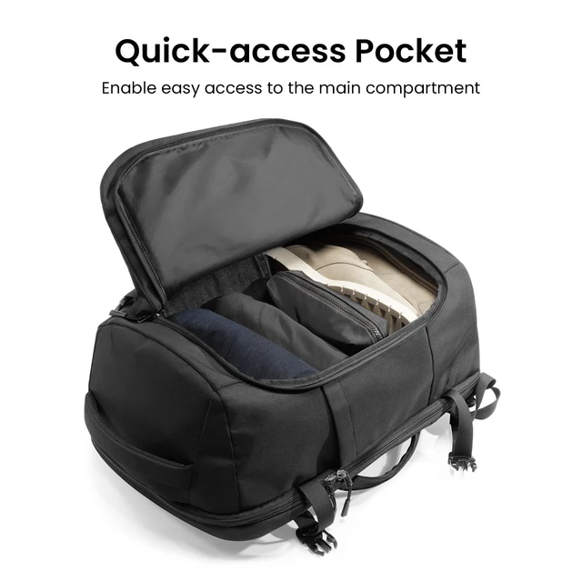 Alt view image 4 of 7 - Travel Backpack 40L, TSA Carry On Bag Flight Approved, PFAS Free | Carry on Luggage Backpack for Men Women,Water-resistant Business Airplanes Rucksack for Travel Essential Fit 17.3 Inch Laptop