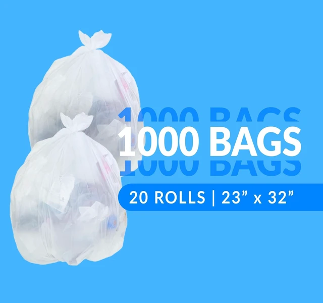 Alt view image 2 of 7 - SuperValue 13 Gallon Trash Bags | 1000 Count Bulk | Tall Kitchen Trash Bags | Clear Multi-Use Garbage Bags