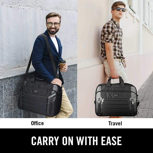 Alt view image 2 of 2 - Reaction Keystone 1680d Polyester Dual Compartment 17" Laptop Business Portfolio, Black