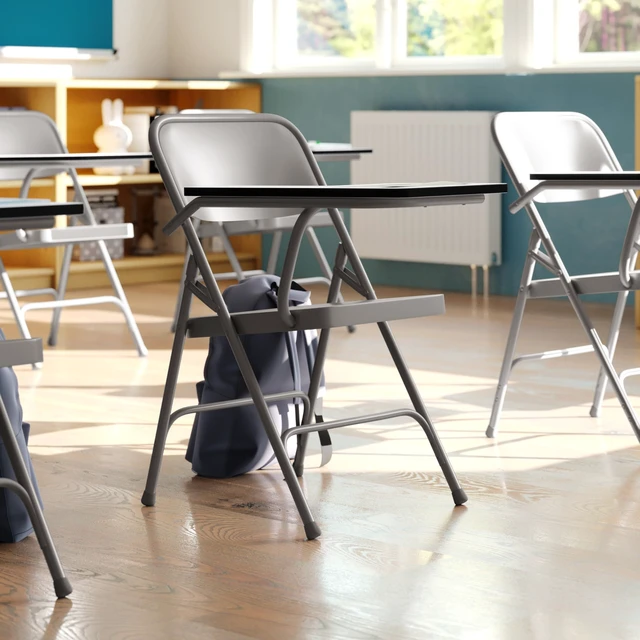 Alt view image 2 of 7 - Ralph Premium Steel Folding Chair with Right Handed Tablet Arm