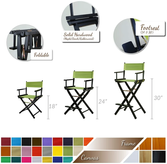 Alt view image 3 of 7 - Director's Chair ,Black Frame/Black Canvas,18" - Classic Height