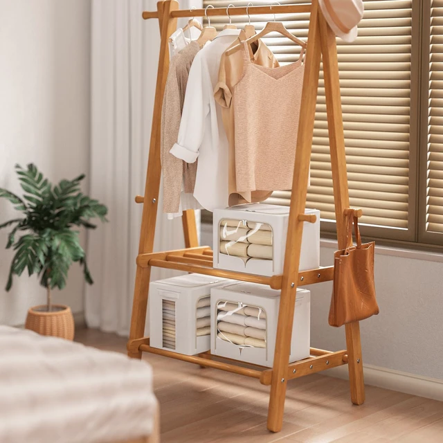Alt view image 5 of 6 - 3 Pack Clothes Storage Bins - Foldable Metal Frame Storage Box - Stackable Linen Fabric Container Organizer Set with Carrying Handles and Clear Window (Cream White, 19.7x15.7x13inch(66L))
