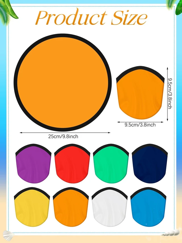 Alt view image 2 of 7 - Foldable Flying Disc Handheld Fan with Bag, Mixed Color, 208 Pcs | 9.8" Round with Storage Bag, DIY Sublimation Blank, Cooling for Beach Outdoor Games, Birthday Wedding Party Favors Bulk