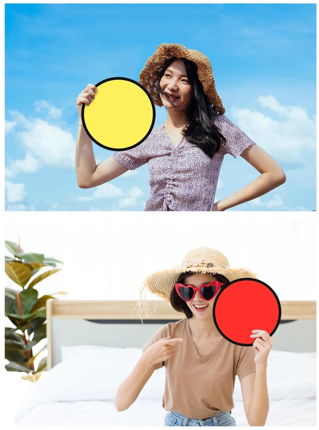 Alt view image 6 of 7 - Foldable Flying Disc Handheld Fan with Bag, Mixed Color, 208 Pcs | 9.8" Round with Storage Bag, DIY Sublimation Blank, Cooling for Beach Outdoor Games, Birthday Wedding Party Favors Bulk