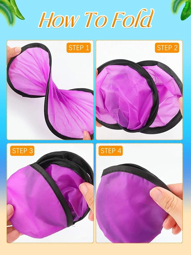 Alt view image 4 of 7 - Foldable Flying Disc Handheld Fan with Bag, Mixed Color, 208 Pcs | 9.8" Round with Storage Bag, DIY Sublimation Blank, Cooling for Beach Outdoor Games, Birthday Wedding Party Favors Bulk