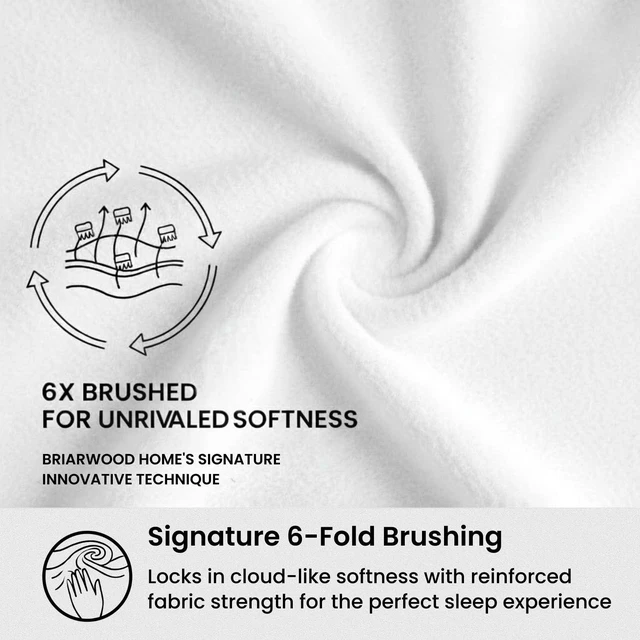 Alt view image 3 of 6 - Flannel Sheet Set, 100% Organic Cotton, Six-Fold Brushed, Super Soft, Warm, Cozy, Deep Pocket Bedding with NanoTech Infuse for Added Durability and Lasting Comfort (King, White)