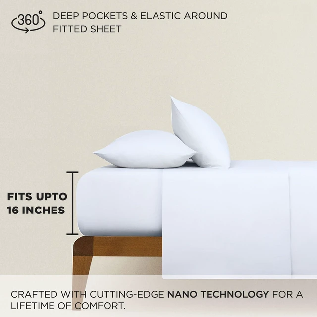 Alt view image 5 of 6 - Flannel Sheet Set, 100% Organic Cotton, Six-Fold Brushed, Super Soft, Warm, Cozy, Deep Pocket Bedding with NanoTech Infuse for Added Durability and Lasting Comfort (King, White)