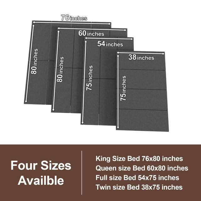Alt view image 3 of 7 - Folding Spring Box, Breathable, Noise Minimizing, Moisture Resistant Bunkieboards,Low Profile Bed Support,Large Double Bed 10mm Bunkie Board, Full Size 54x75''