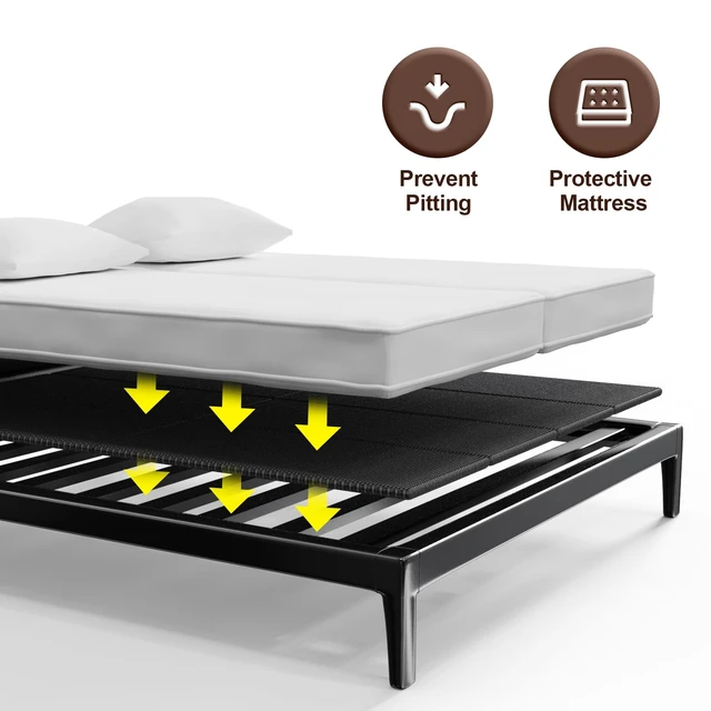 Alt view image 6 of 7 - Folding Spring Box, Breathable, Noise Minimizing, Moisture Resistant Bunkieboards,Low Profile Bed Support,Large Double Bed 10mm Bunkie Board, Full Size 54x75''