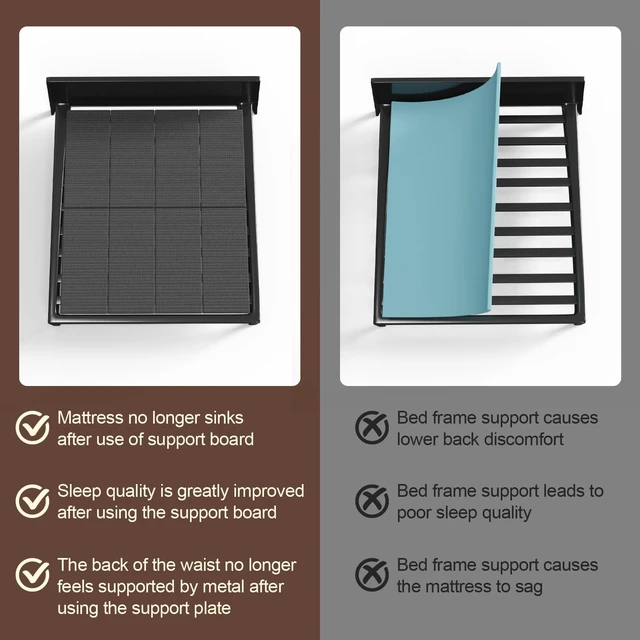 Alt view image 7 of 7 - Folding Spring Box, Breathable, Noise Minimizing, Moisture Resistant Bunkieboards,Low Profile Bed Support,Large Double Bed 10mm Bunkie Board, Full Size 54x75''