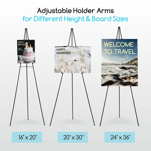 Alt view image 4 of 7 - 6Pcs Easel Stand for Sign: 63" Art Metal Easel for Display with Bag | Portable Foldable Instant Tripod Easel Sign Stand for Wedding, Painting Canvas, Presentations, Posters