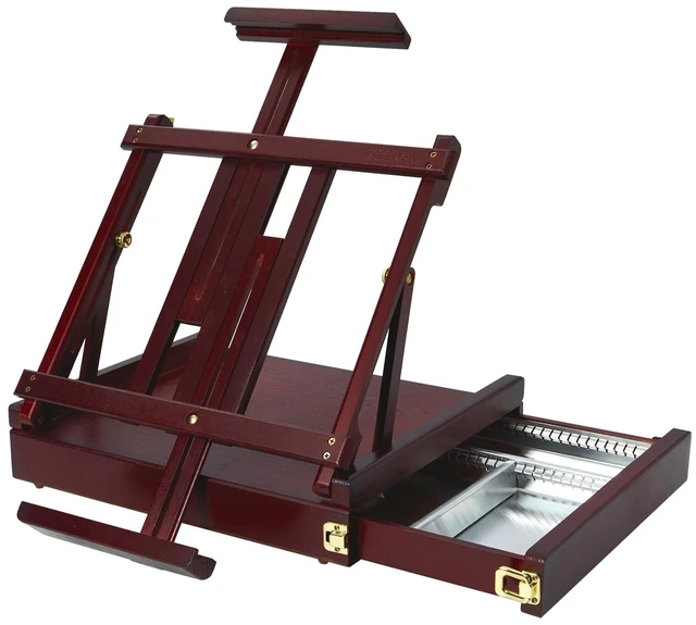 Main image of Portable Tabletop Easel for Painting: Artist Sketchbox | Beech Wood - Built-in Art Supply Storage Drawer - Fits 34" Canvas Panels - Adjustable Foldable Plein Air Desktop for Painters