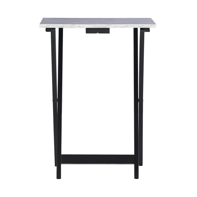 Alt view image 7 of 7 - Tray Table Set, 15.75"D x 18.9"W x 26.38"H, White