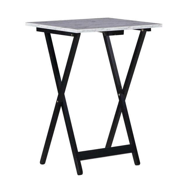 Alt view image 6 of 7 - Tray Table Set, 15.75"D x 18.9"W x 26.38"H, White