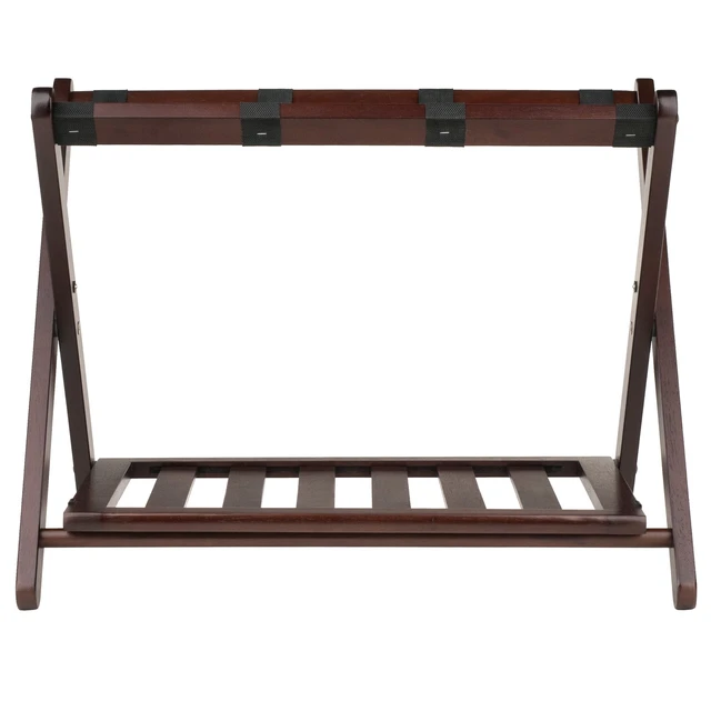 Alt view image 4 of 6 - Remy Luggage Rack, Cappuccino | Sturdy Folding Suitcase and Bag Stand for Guest Room, Bedroom, Foldable Storage Essential for Guests, Small Businesses