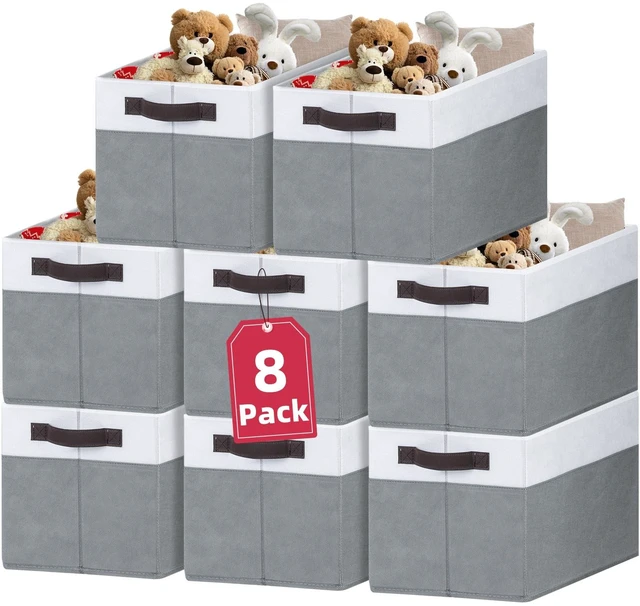 Main image of 8 Pack Closet Organizers and Storage Bins - Extra Large Storage Baskets for Organizing - Clothes Storage Bins for Shelves -Foldable Organizer Bins Totes for Toy Blanket, Dorm Room Essentials