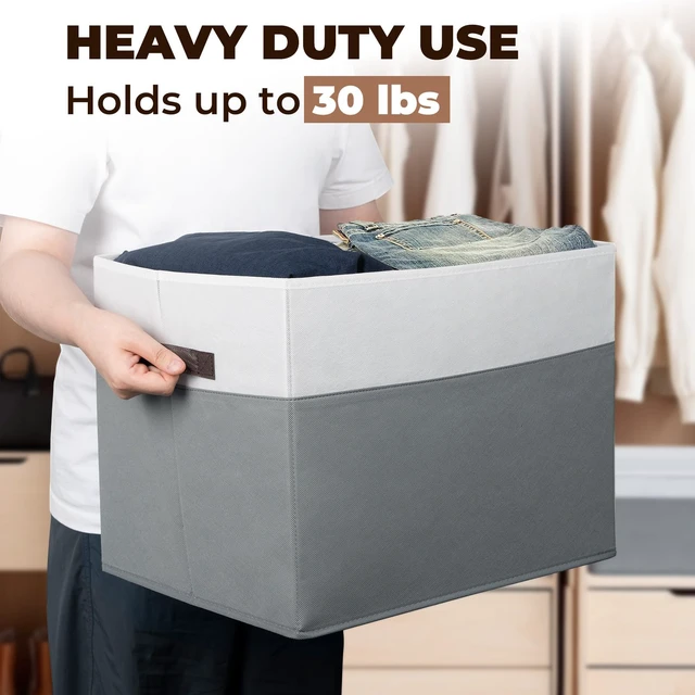 Alt view image 3 of 7 - 8 Pack Closet Organizers and Storage Bins - Extra Large Storage Baskets for Organizing - Clothes Storage Bins for Shelves -Foldable Organizer Bins Totes for Toy Blanket, Dorm Room Essentials