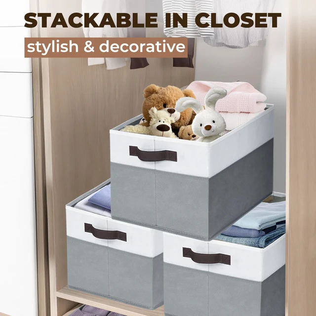 Alt view image 4 of 7 - 8 Pack Closet Organizers and Storage Bins - Extra Large Storage Baskets for Organizing - Clothes Storage Bins for Shelves -Foldable Organizer Bins Totes for Toy Blanket, Dorm Room Essentials
