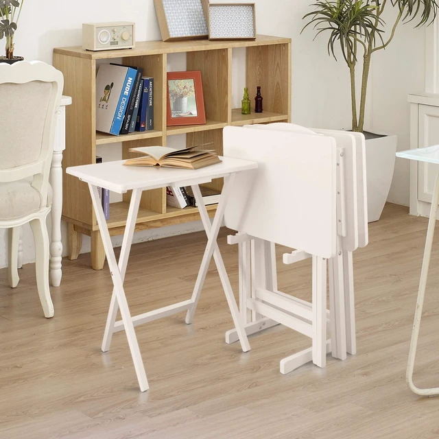 Alt view image 2 of 6 - 5pcs Tray Table Set - White (660-41)