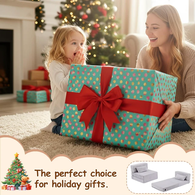 Alt view image 7 of 7 - Foldable Sofa for Kids with Pillow, Washable Folding Floor Mat for Child | Futon Couch for Boys & Girls with Storage Bag, Fold Up Sofa Chair for Playroom, Reading & Playing, Removable & Washable Cover