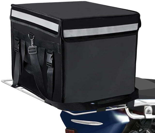 Main image of Large Insulated Food Delivery Bag with Fixed Base and Internal Frame, XXXL 20.5" x 16" x 16", Commercial Pizza Delivery Bag w/Divider, Waterproof & Foldable Catering Bag Food Deliveries, Black