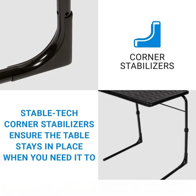 Alt view image 3 of 7 - TV Tray Table | Portable Desk Folding Dinner Tray, Couch Table Trays for Eating Snack Food, Portable Laptop Desk, Bed Trays for Eating | Adjustable TV Trays with 3 Angles and Cup Holder