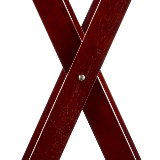 Alt view image 4 of 4 - TSW-103 31.5" Tall Folding Mahogany Wood Tray Stand (Qty,1) | Folds flat for storage, Supports heavy trays, Catering service, Great for Dining Rooms and Banquets