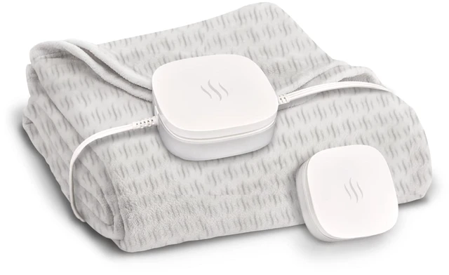 Main image of Hidden Heat Electric Foot of the Bed Warmer by SpotWarm; Wireless RF Remote, Microplush Flannel Mattress Warmer for Heated Feet. Queen Bed - 60 by 24