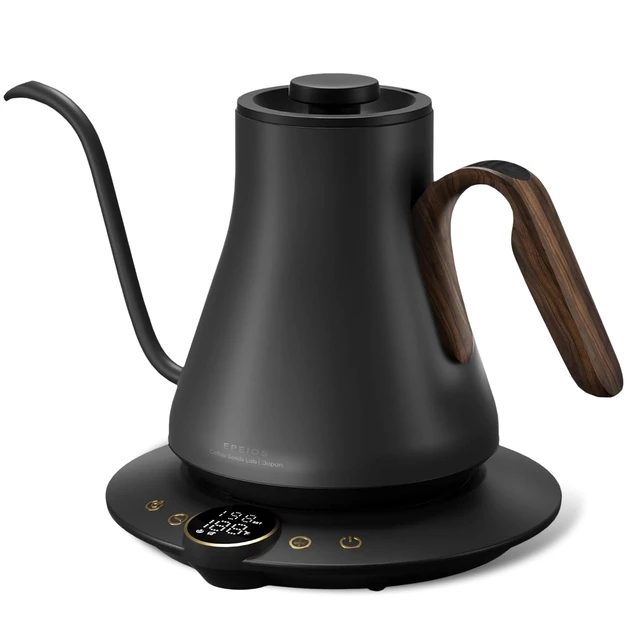 Main image of Gooseneck Electric Kettle with ±1 Temperature Control 0.9 Liter | 1500W Quick Heating, Stainless Steel Inner, Pour Over Coffee & Tea, Keep Warm, Auto Shut-Off, Built-in Brew Timer, Matte Grey