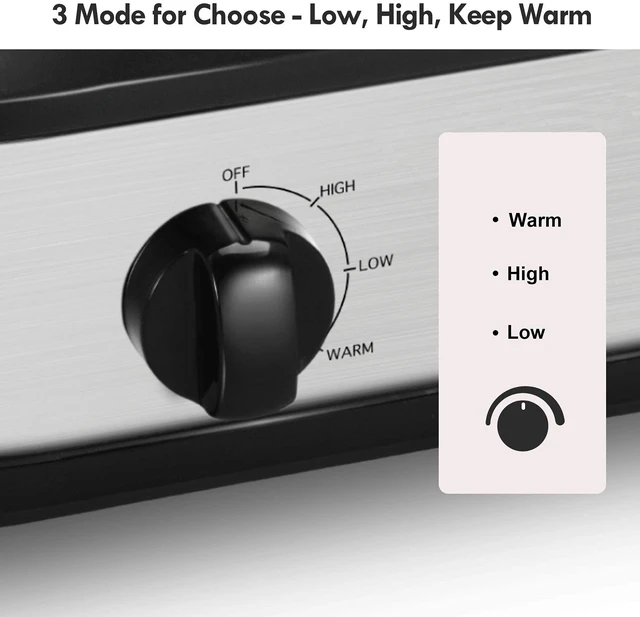 Alt view image 5 of 7 - Double Slow Cooker Buffet Server, 2 x1.25 QT Dual Ceramic Pots Food Warmer with Individual Temp Controls, Dishwasher-Safe Pots & Glass Lids for Parties, Dips, Taaco Night, Silver