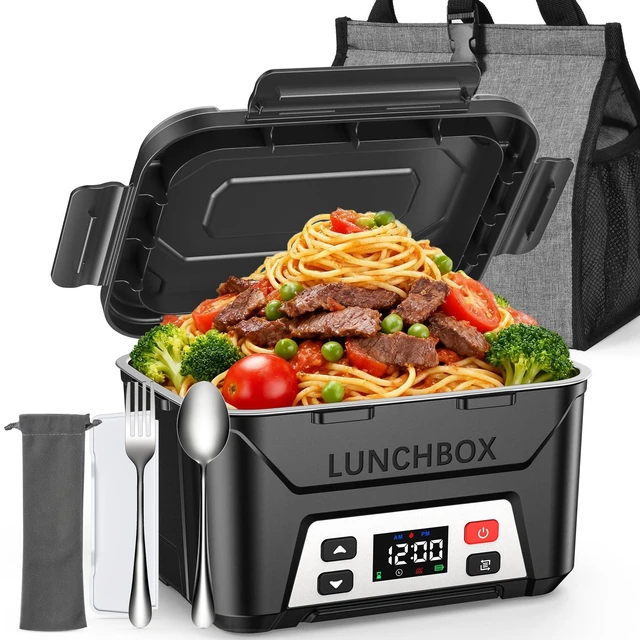 Main image of 5.5-Cup Heated Lunch Box Cordless for Men with Scheduled Heating | Cordless Electric Lunch Box, 2H Heat+1H Keep-Warm, Mealtime Setting, Daily Memory, 220°F Max, Leak-Proof, Full Kit