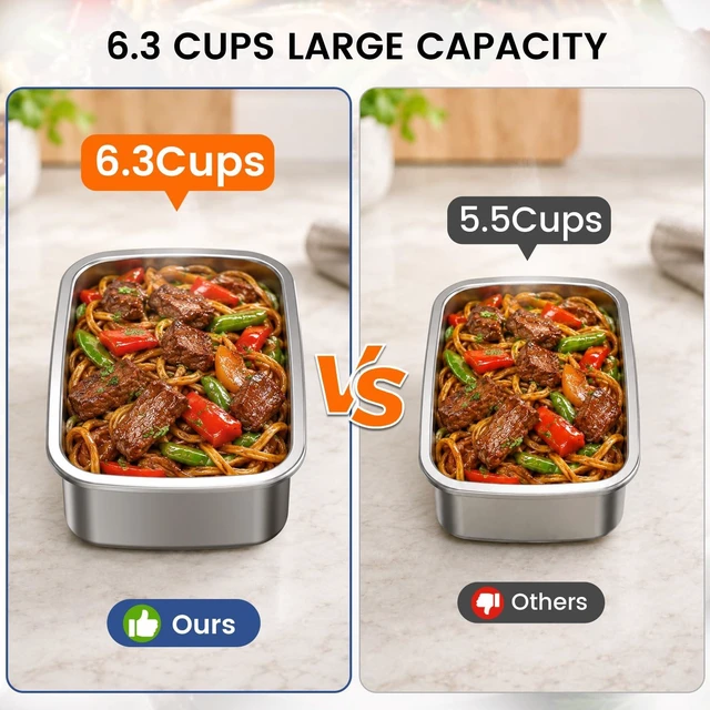 Alt view image 5 of 7 - APP Control Cordless Electric Heated Lunch Box, 1.5L - 6.3 Cups 100W Rechargeable Smart Self-Heating Food Warmer with Removable Divider, Spoon, Fork, BPA Free, Portable Lunchbox for Car Travel Office