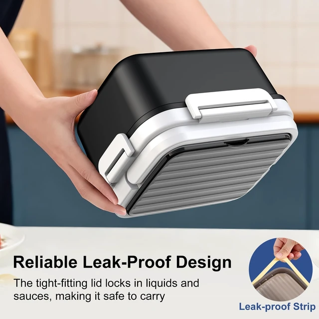 Alt view image 7 of 7 - APP Control Cordless Electric Heated Lunch Box, 1.5L - 6.3 Cups 100W Rechargeable Smart Self-Heating Food Warmer with Removable Divider, Spoon, Fork, BPA Free, Portable Lunchbox for Car Travel Office