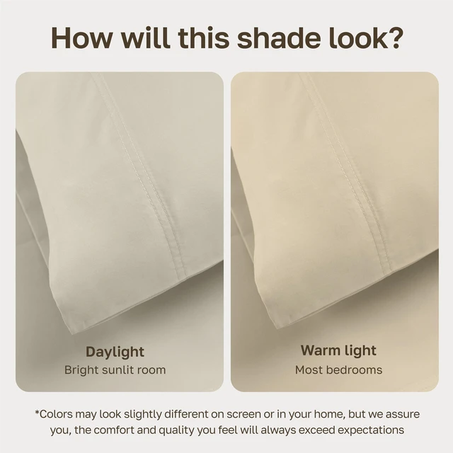 Alt view image 4 of 7 - Luxury 600 Thread Count King Sheets, 4 Pcs Set, Cream | 100% Cotton Sateen Backed by Good Housekeeping Seal, Soft & Smooth, 16" Deep Pocket, All-Around Elastic - Cream (Warm Ivory)