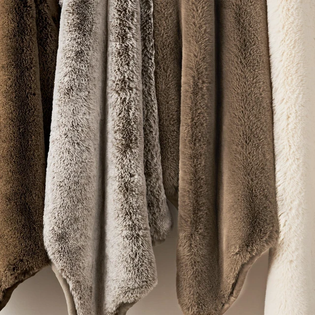 Alt view image 6 of 7 - Faux Chinchilla Fur Throw Blanket, 50"x60", Arctic White | Luxury, Super Soft, 1220GSM, Fluffy Cozy Mink, Reversible Velvet Back, Warm Thick Heavy Winter Throw for Couch Bed, Gift
