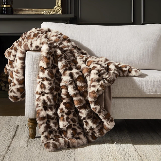 Main image of Cheetah Leopard Print Bubble Throw Blanket, Luxury Faux Rabbit Fur Mink Plush Throw for Couch, Sofa and Bed, Soft Fluffy Fuzzy Cozy Blanket for Women, Thick and Warm, 60x80 inches, 950 GSM