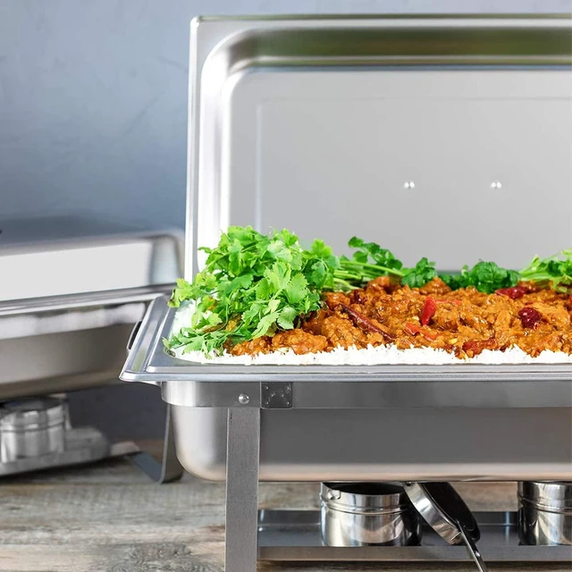 Alt view image 7 of 7 - 70012-Gray 2 Pack 8QT Chafing Dish High Grade Stainless Steel Chafer Complete Set, 8 Qt, Alpine Gray Handle