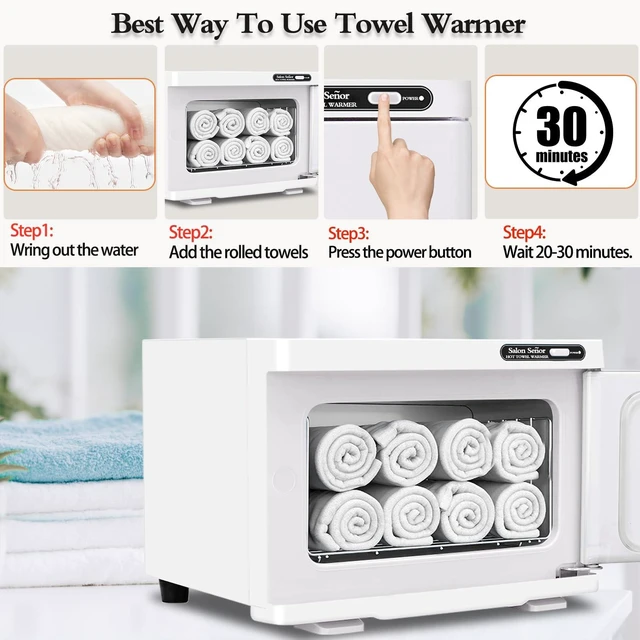 Alt view image 5 of 7 - Small Towel Warmer,Hot towel Warmer for Home Use | 8-liter capacity, 24-hour temperature control, 65-inch cable, capable of holding 6-8 standard-sized towels